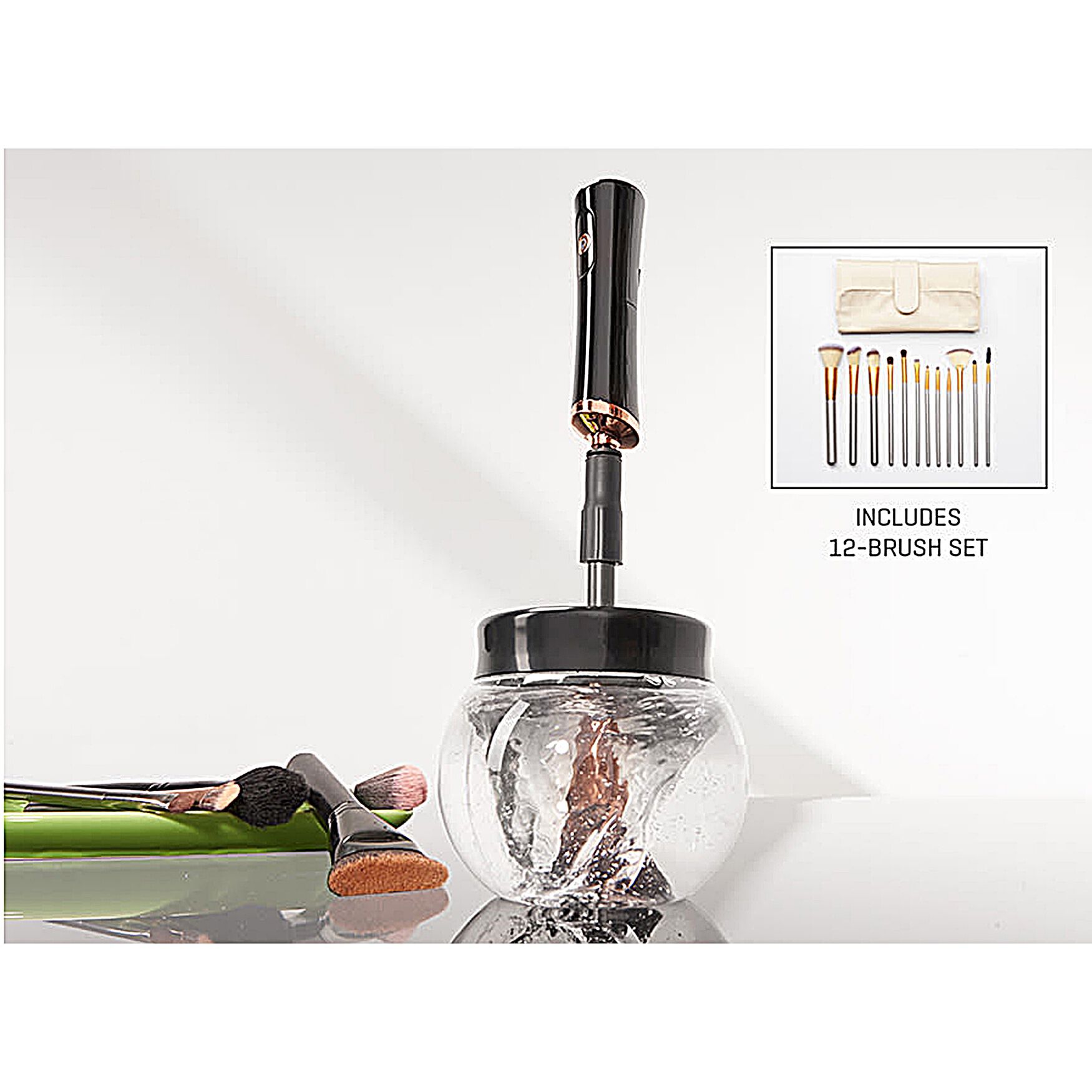 Makeup Brush Cleaner W/ 12Pc Brush Kit Beauty Tools, , alternate image number 4
