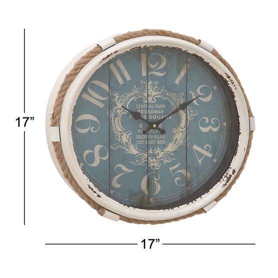 Blue Coastal Metal Wall Clock, , alternate image number null