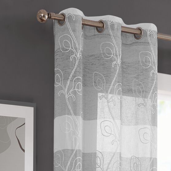 Silvia Semi Sheer Floral Grommet Panel Pair, , on-hover image number null