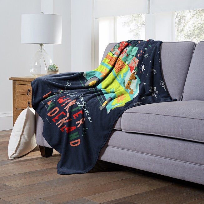 Wb Scooby Doo Driving In A Winter Wonderland Silk Touch Throw Blanket, , alternate image number null