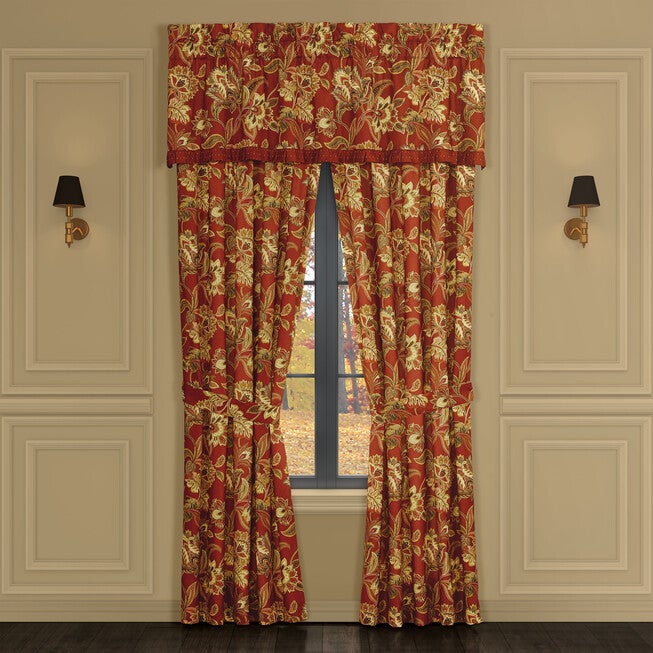 Montecito Red Window Straight Valance, RED, alternate image number null