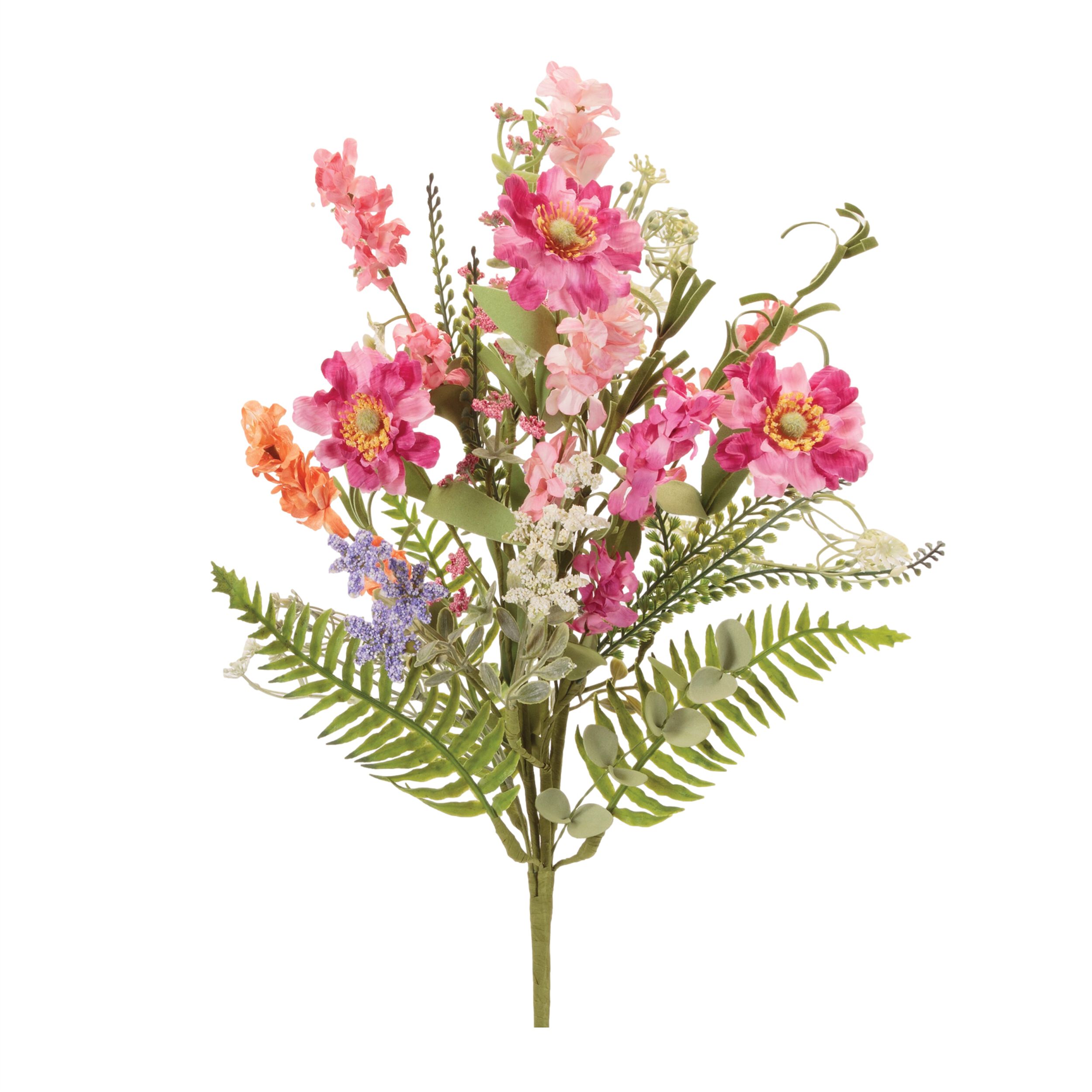 Mixed Daisy Floral Bush Set of 2, PINK GREEN, hi-res image number 0