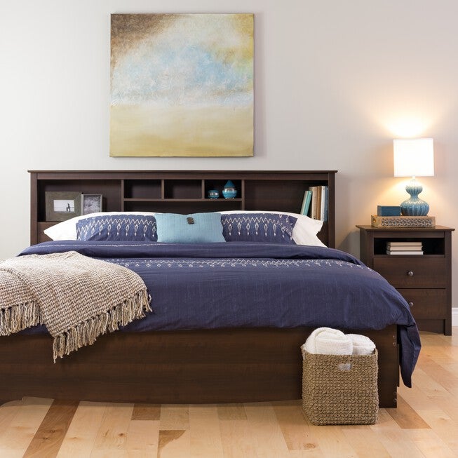 Fremont Tall 2-Drawer Nightstand with Open Shelf, Espresso, , alternate image number null
