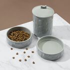 3 Piece Set Treat Jar And Pet Bowls Pet, , alternate image number null