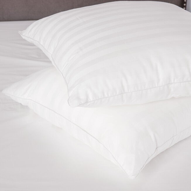 SensorPEDIC Hypoallergenic Cotton Decorator 28 inches x 28 inches Euro Square Pillows with Luxury Sateen Stripe (Set of 2), , alternate image number null