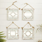 Set Of 4 White Wood Vintage Decor Wall Mirror, , alternate image number null