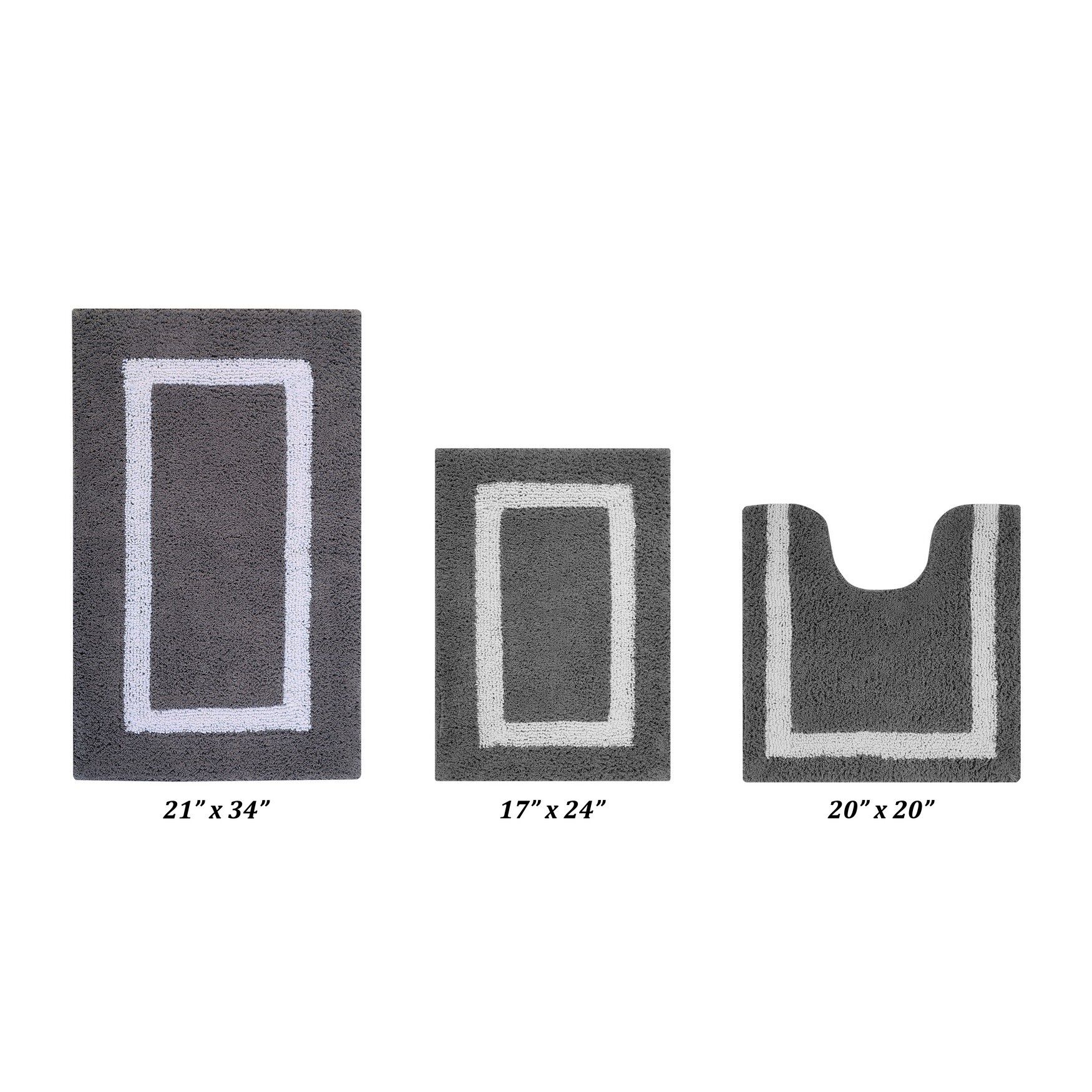 Hotel Collectionis Bath Mat Rug 3 Piece Set (17" x 24" | 20" x 20" | 21" x 34")