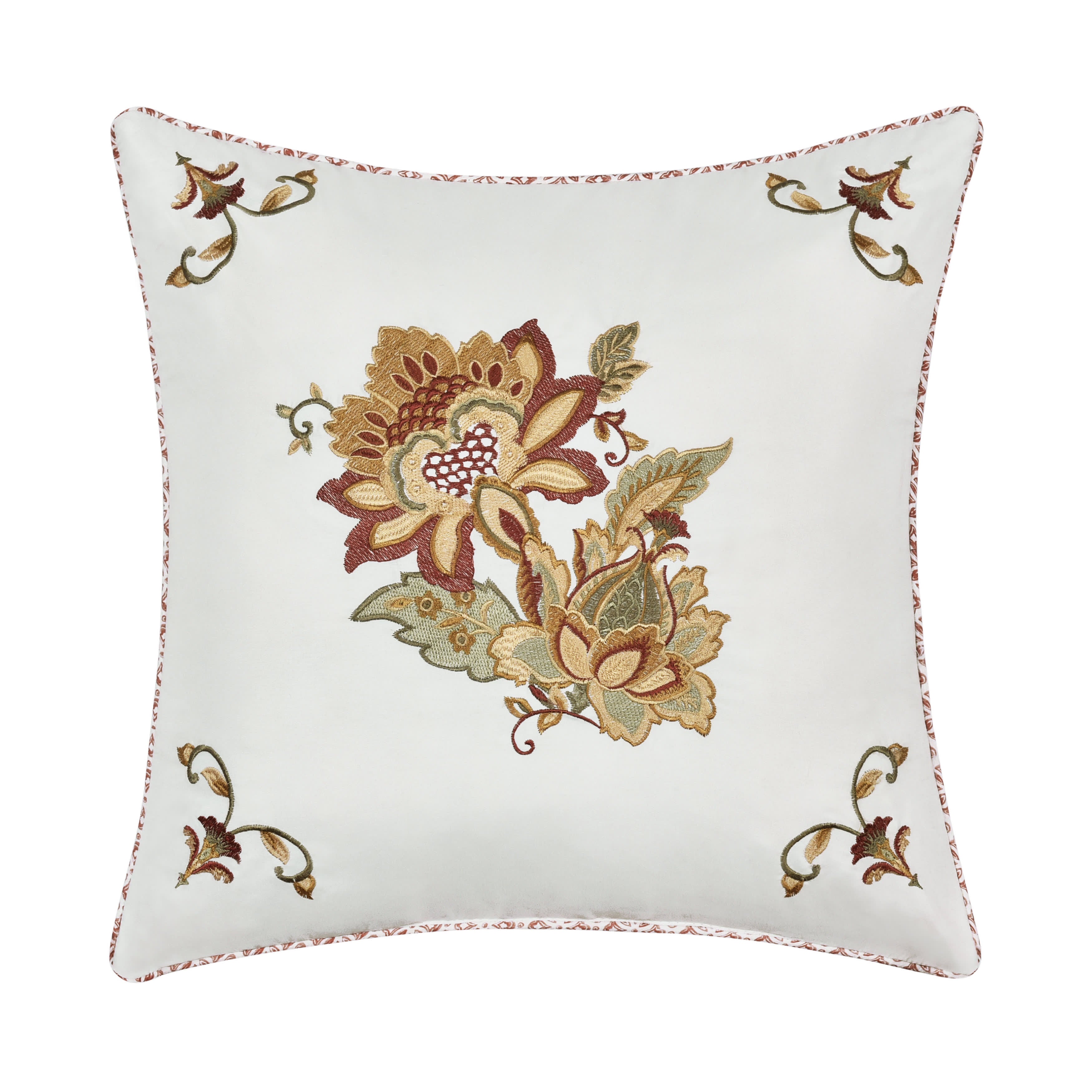 Janessa 16 Inch Square Decorative Throw Pillow, SPICE, hi-res image number null