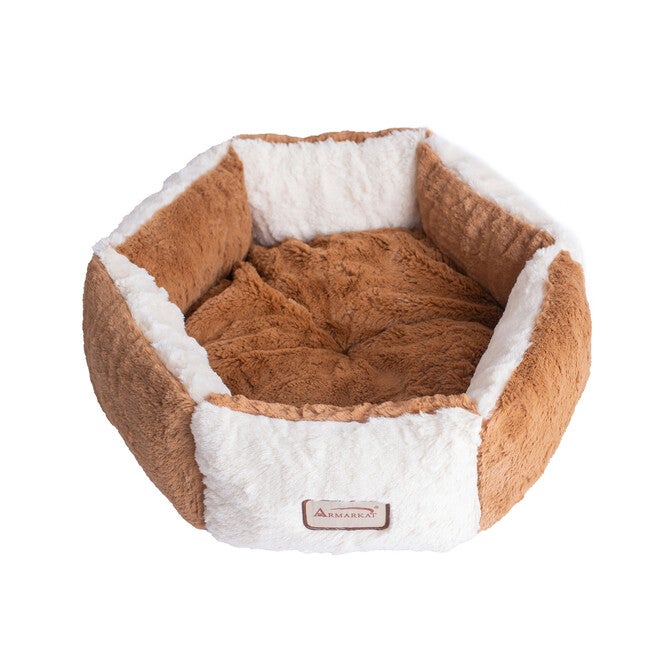 Dog, Cat Cat Extra Small Pet Bed, Brown/Ivory, , alternate image number null