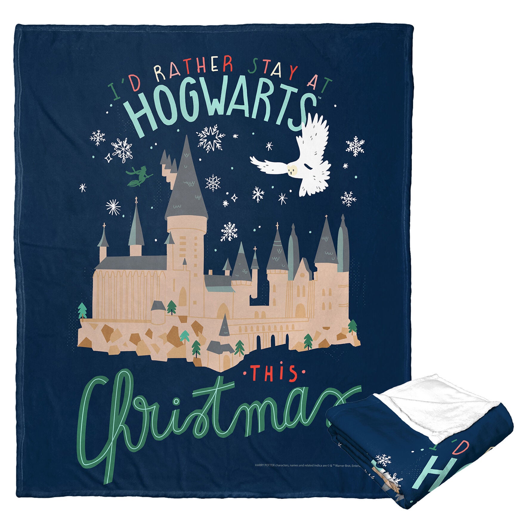 Wb Harry Potter Rather Stay At Hogwarts Silk Touch Throw, O, hi-res image number 0