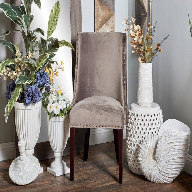 Brown Fabric And Wood Traditional Dining Chair, , alternate image number 6