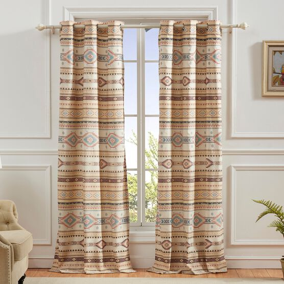 Phoenix Tan Curtain Panel Pair , TAN, hi-res image number null