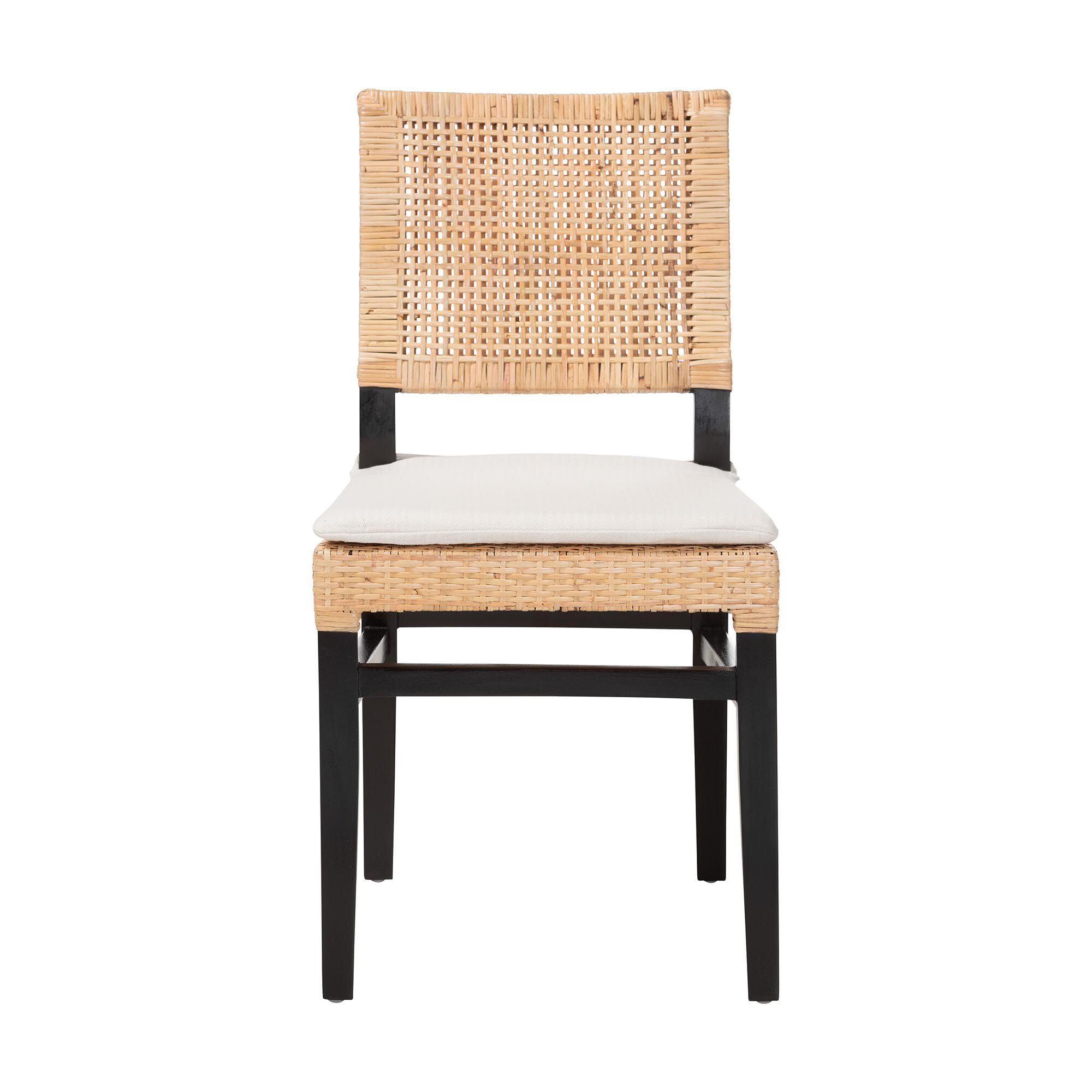 Lesia Natural Rattan Dining Chair with Cushion, BROWN, alternate image number 2
