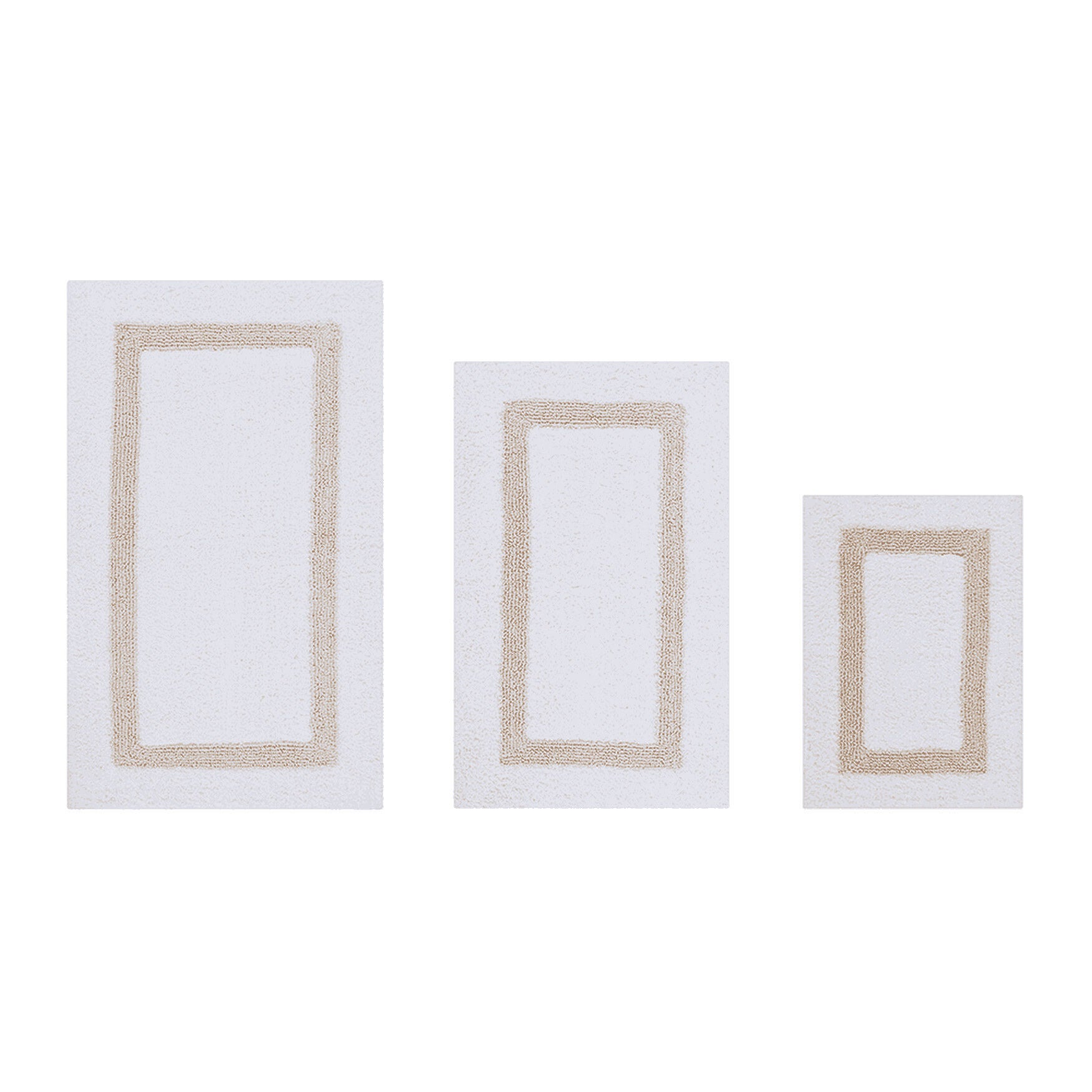 Hotel Collection 100% Cotton 3 Piece (17 inches X 24 inches | 21 inches X 34 inches | 24 inches X 40 inches) Bath Rug Set, WHITE SAND, hi-res image number 0