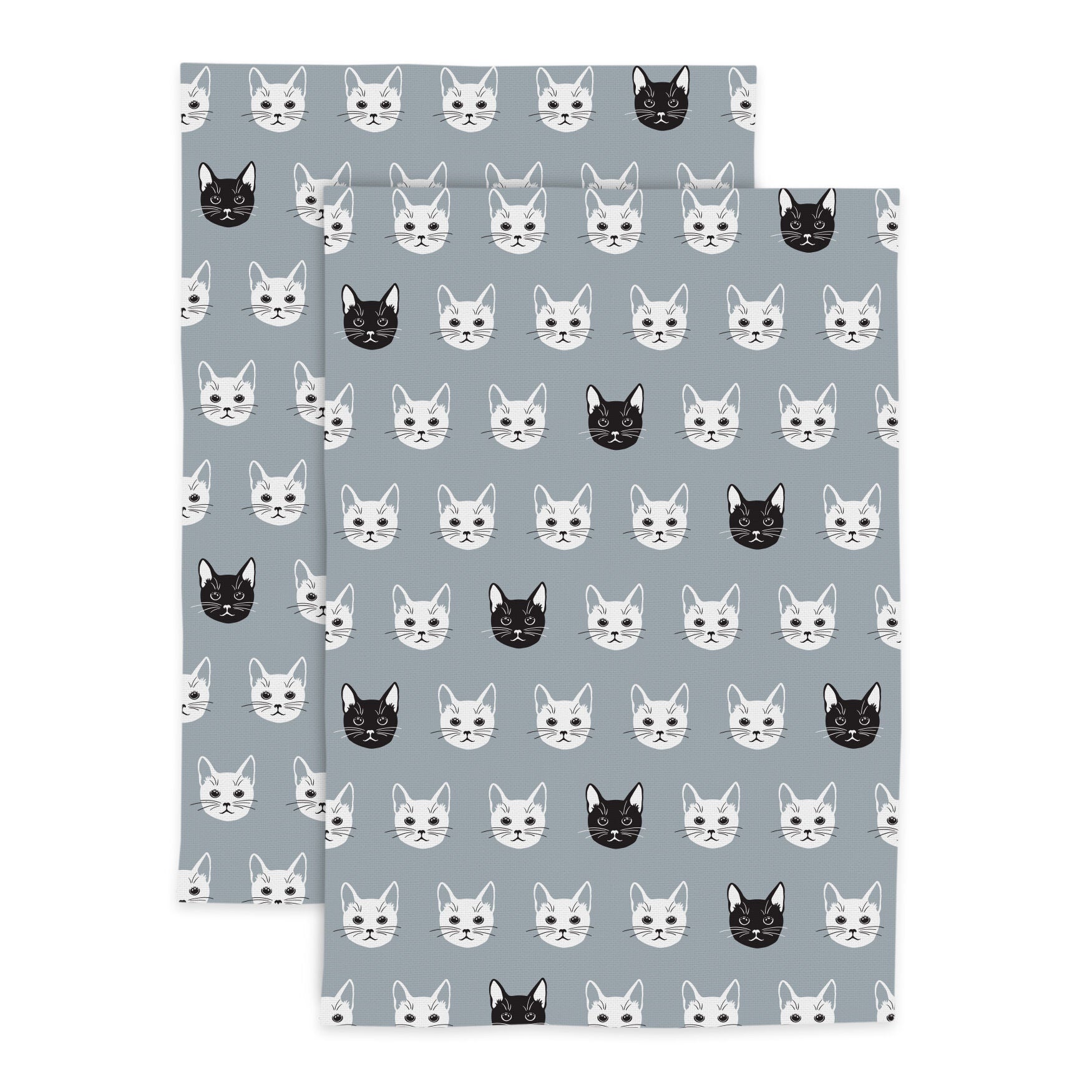 Pet Animal Designer Print Kitchen Dish Towel, Set 2, GRAY, hi-res image number 0