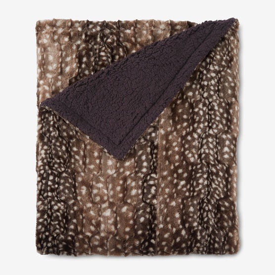 Faux Fur Animal Print Blanket, 