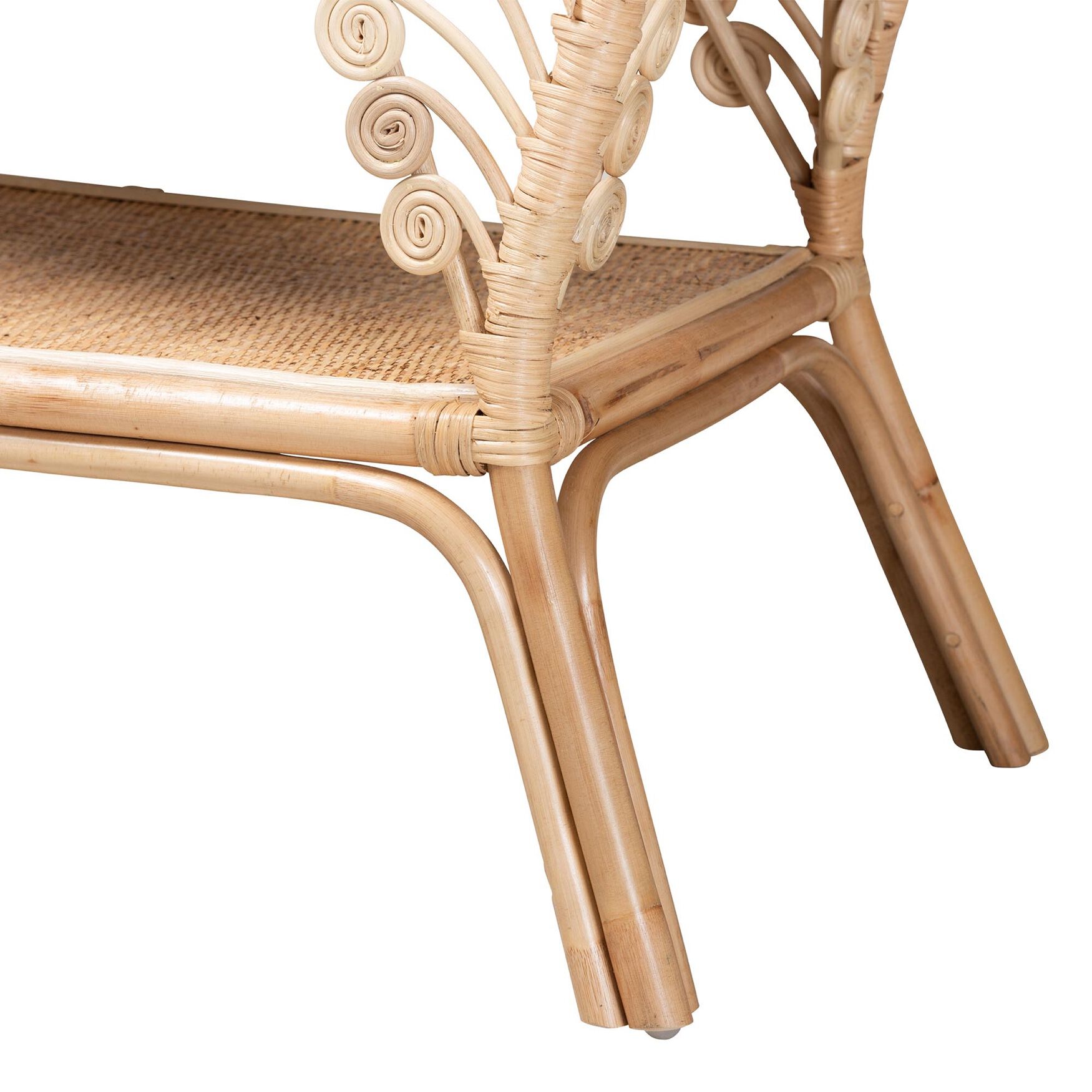 Bastet Modern Bohemian Natural Brown Rattan 2-Tier Console Table, , alternate image number 4