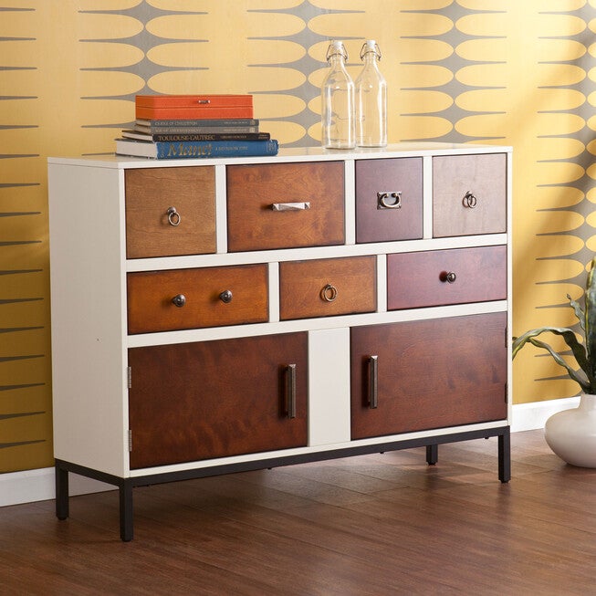 Contemporary Multi-Colored Wood Console Cabinet, , alternate image number null