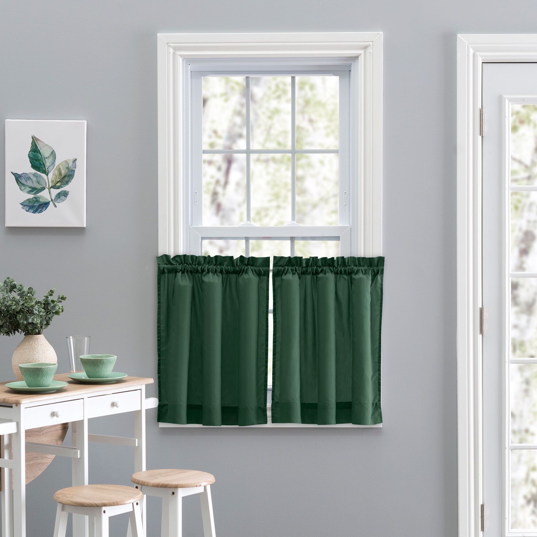 Stacey Curtain Tailored Tier Pair, HARVEST, hi-res image number 0