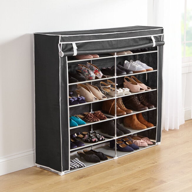 Eve Double Shoe Rack, BLACK, hi-res image number null