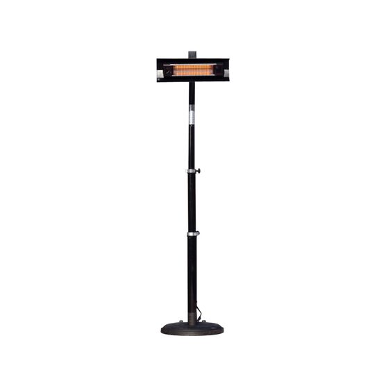 Black Powder Coated Steel Telescoping Offset Pole Mounted Infrared Patio Heater, , on-hover image number null