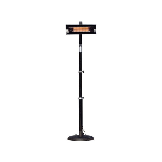 Black Powder Coated Steel Telescoping Offset Pole Mounted Infrared Patio Heater, , on-hover image number 1