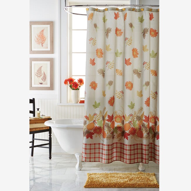 13-Pc Harvest Leaf Shower Curtain Set, MULTI, hi-res image number null