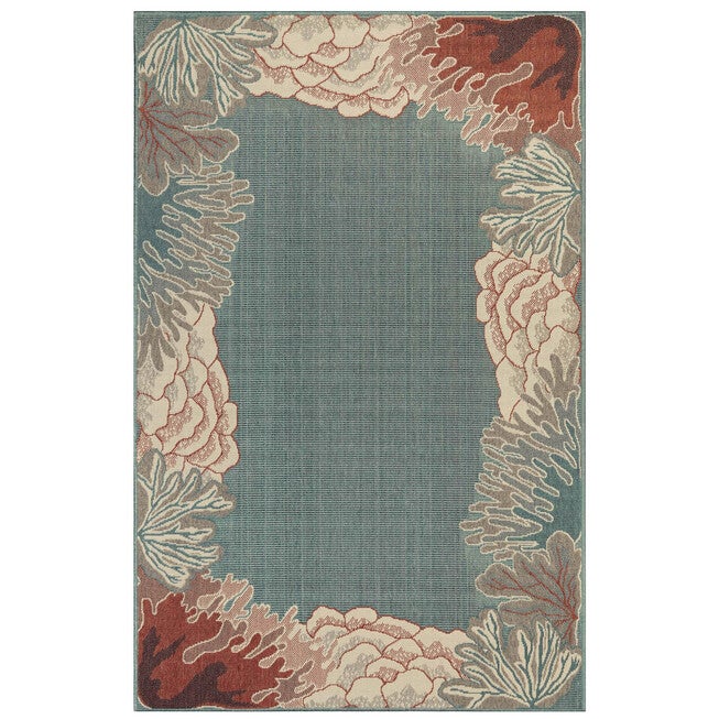 Liora Manne Riviera Reef Border Indoor/Outdoor Rug, OCEAN, hi-res image number null