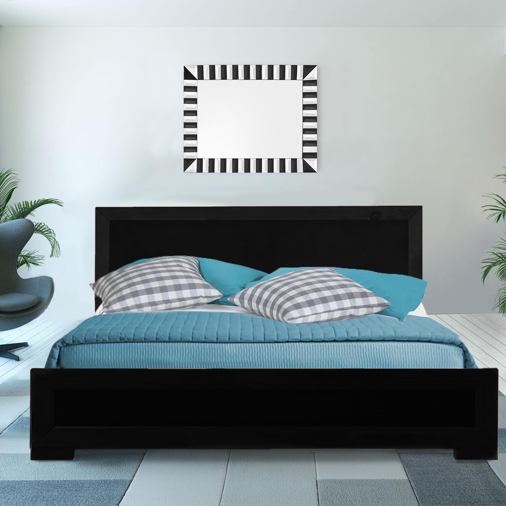 Oxford Platform Bed, BLACK, hi-res image number 0