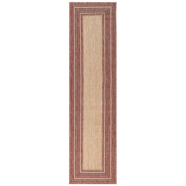 Liora Manne Carmel Multi Border Indoor/Outdoor Rug Green 23 inchesX7 feet 6 inches, , alternate image number null