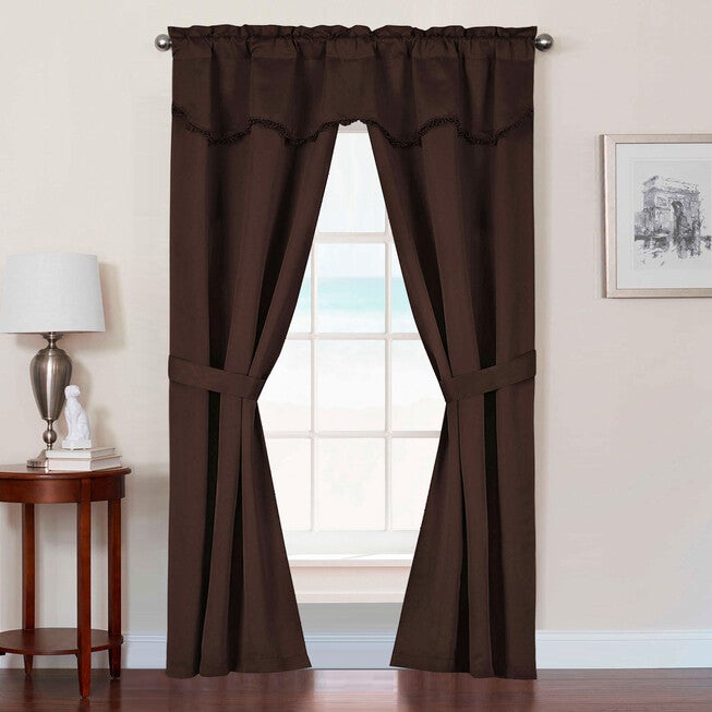 Burlington 5-Pc. Window Set, CHOCOLATE, hi-res image number null