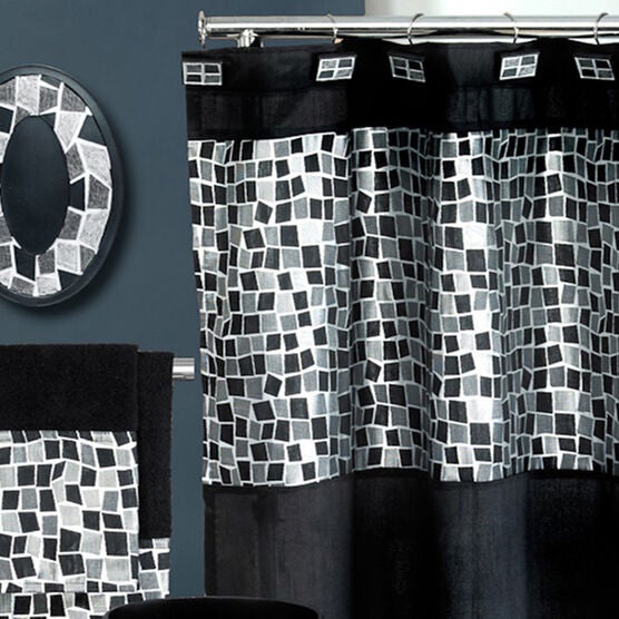 Mosaic Stone Bath Collection Accessories Brylane Home Mosaic Stone Shower Curtain