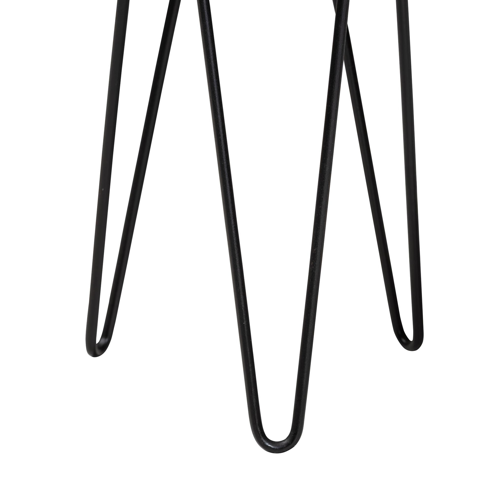 Anan Teak Wood Epoxy Resin End Table, Round, BROWN, alternate image number 4