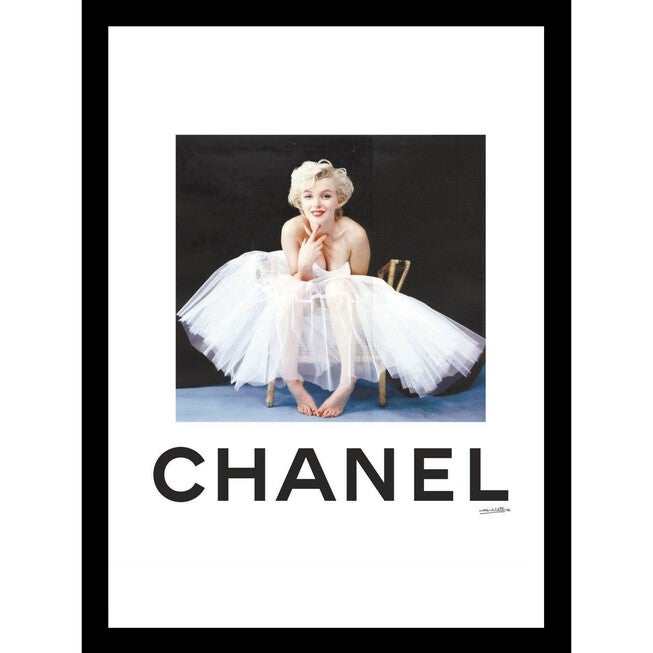 Chanel Marilyn Monroe Tutu 14x18 Framed Print, WHITE BLACK, hi-res image number 0
