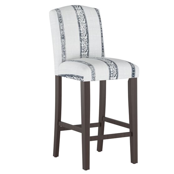 Block Paisley Camel Back Barstool, BLOCK STRIPE GREY, hi-res image number null