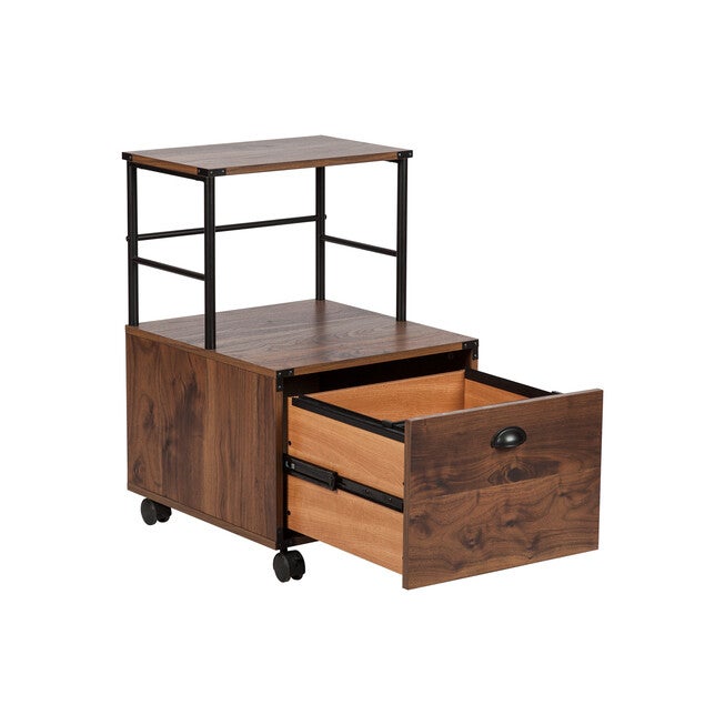 Saint Birch Bombay Walnut Mobile Filing Cabinet With 1-Drawer File Cabinet, , alternate image number null