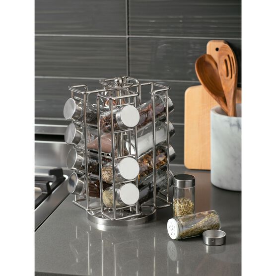 Revolving Spice Rack with 16 Jars and Labels, , alternate image number null