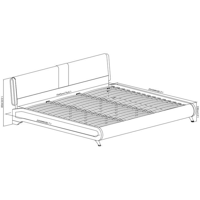 Carlton Platform Bed, Queen, White, WHITE, alternate image number 6