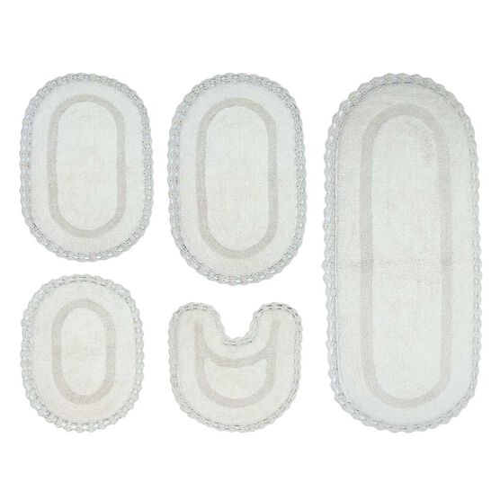 Hampton Crochet 5 Piece Bath Rug Collection, UNKNOWN, hi-res image number null