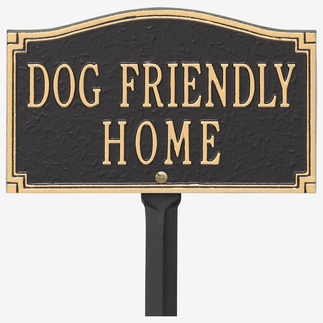Dog Friendly Home Sign, BLACK GOLD, hi-res image number null