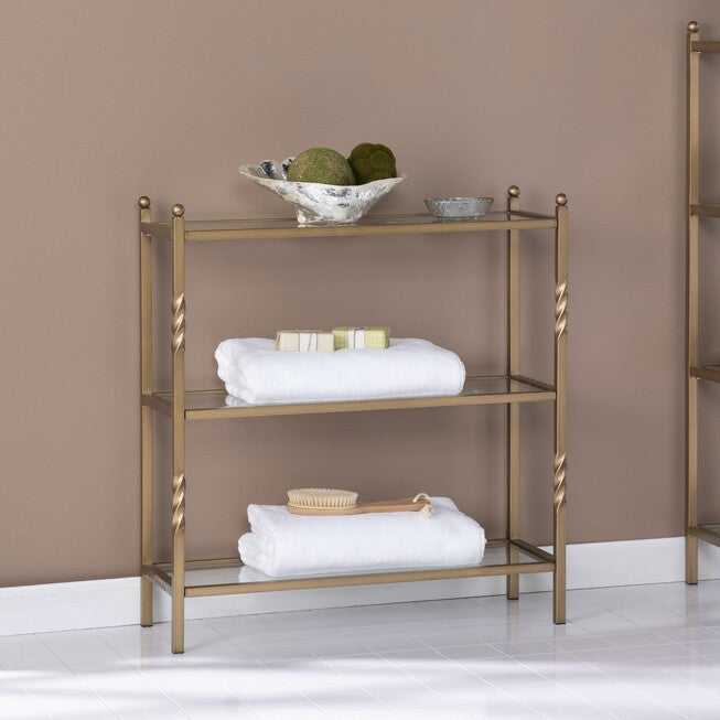 Reinzo 3-Tier Bathroom Shelf, GOLD, hi-res image number 0