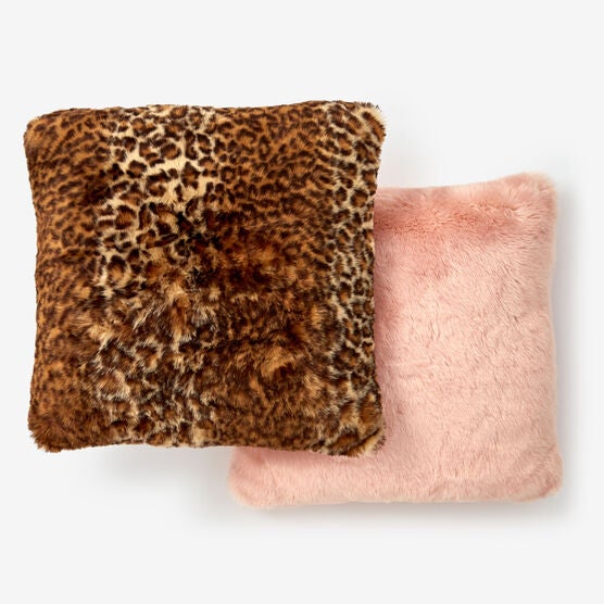 Faux Fur Luxe 18" Square Pillow Cover, Faux Fur Luxe 18" Square Pillow Cover,