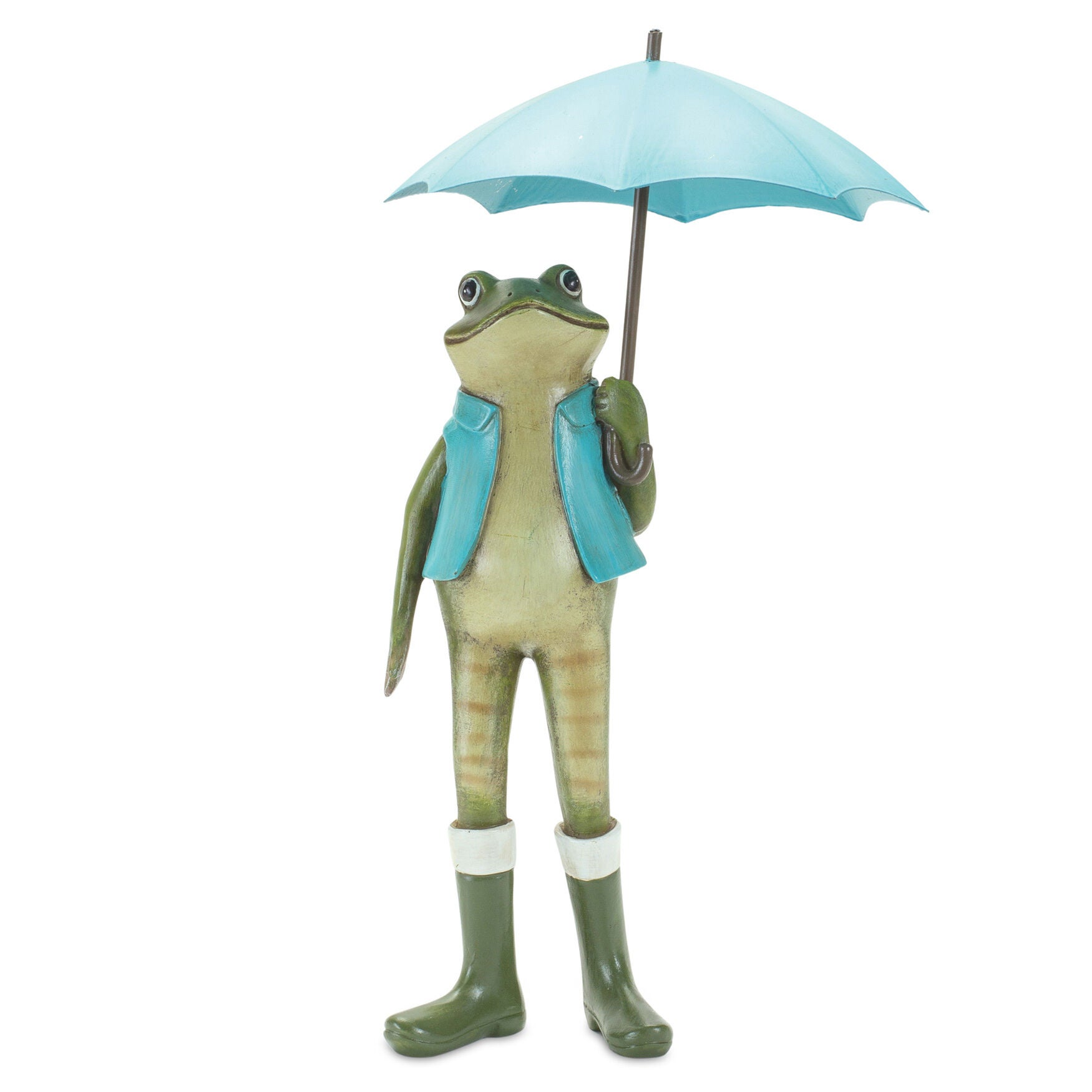 Garden Frog With Umbrella And Rainboot Accent (Set Of 2), , alternate image number 2