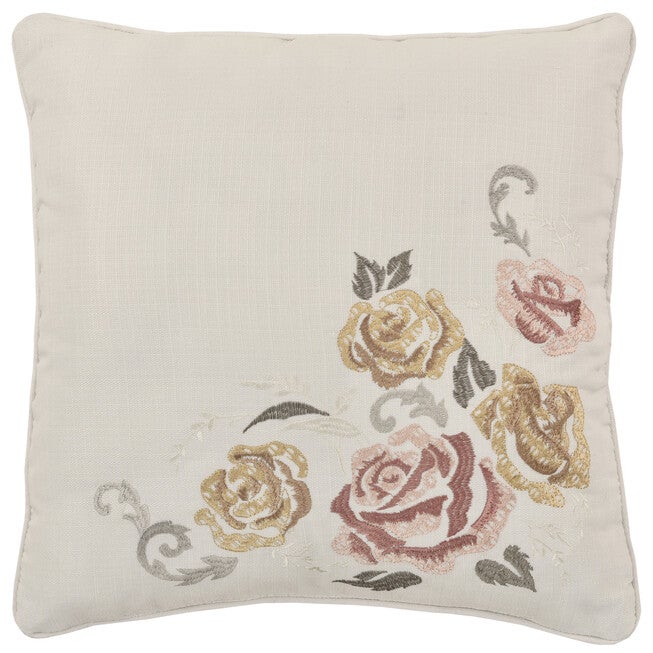 Chablis 16 Inch Square Decorative Throw Pillow, IVORY, hi-res image number null