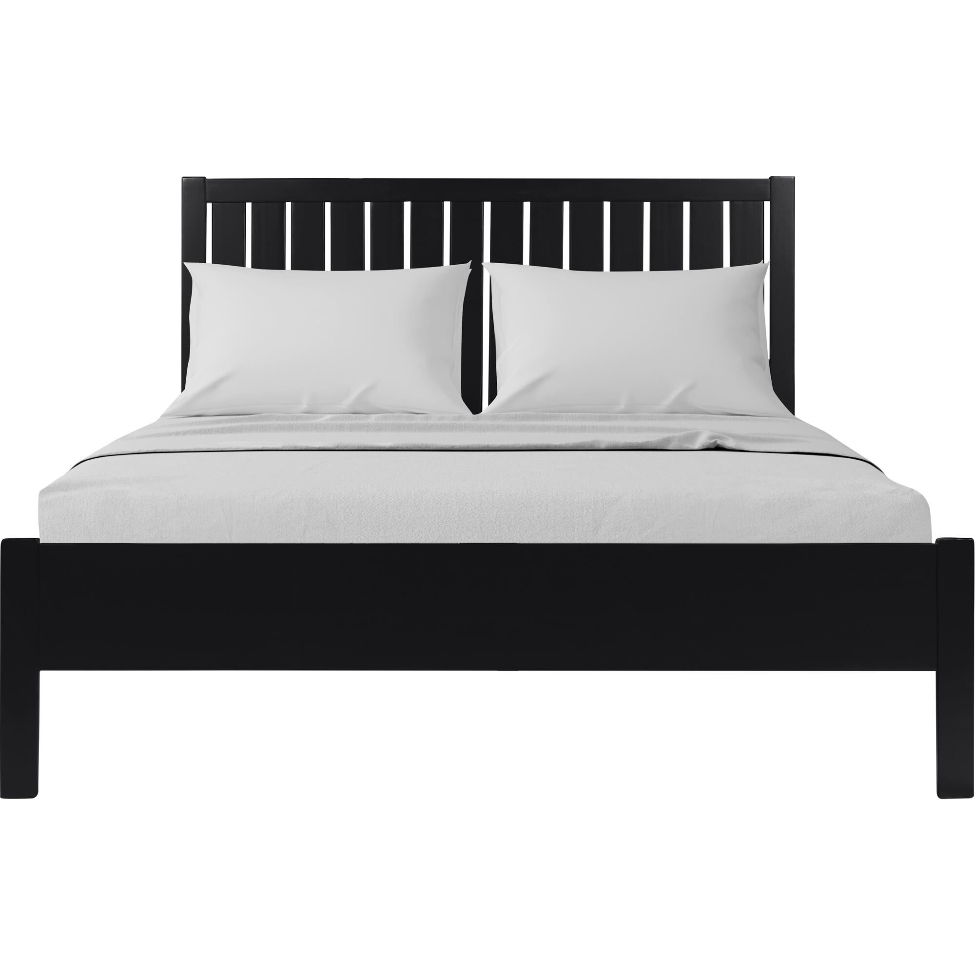 Graham Wooden Platform Bed in Black, Queen, BLACK, hi-res image number 0