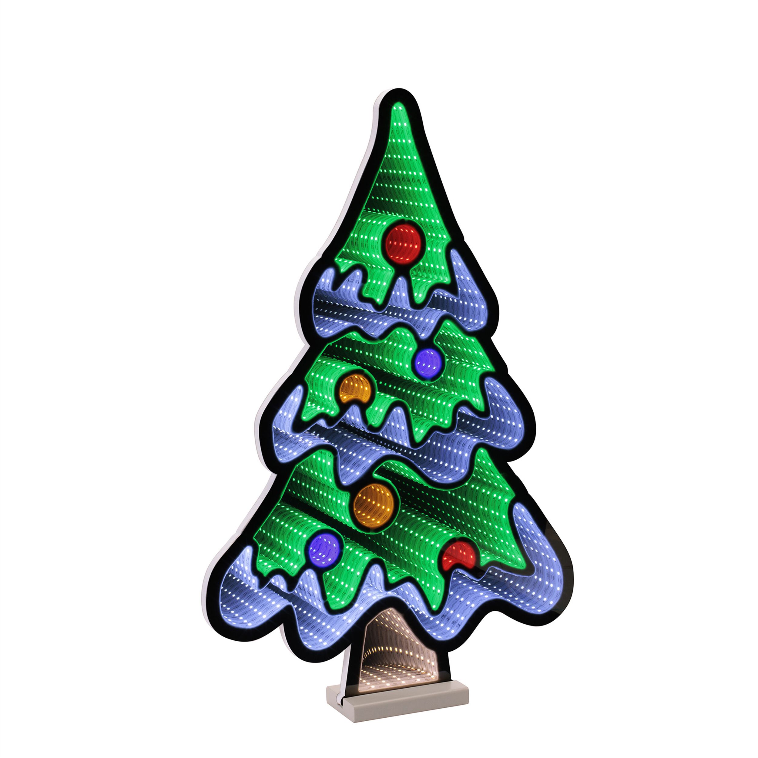 Snowy Christmas Tree Ekkolight 23.5 inchesH, MULTICOLOR, hi-res image number 0
