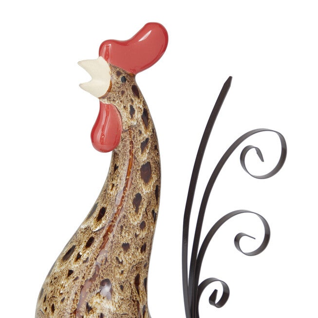 Set Of 2 Cream Ceramic Farmhouse Garden Sculpture, , alternate image number null