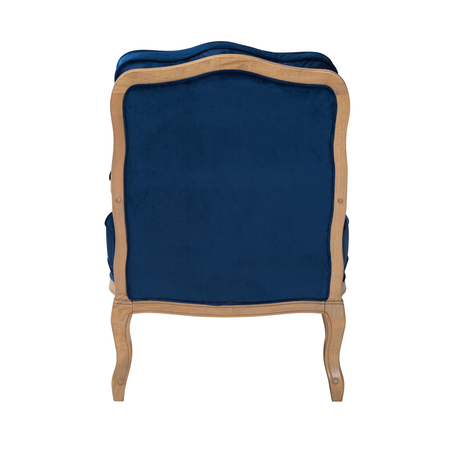 Jules Traditional Navy Blue Fabric And French Oak Brown Finished Wood Accent Chair, , alternate image number 3