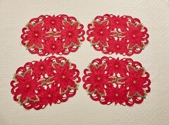 Set of 4 Embroidered Cut-Out Placemats