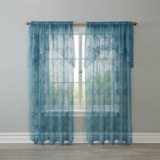 Ella Floral Lace Panel with Attached Valance, , alternate image number null
